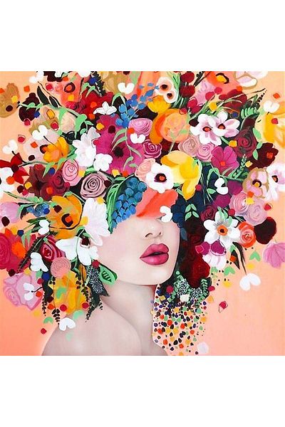 Marcel Kristal Tablo Flower Woman Marcel Art Diamond Mosaic Painting 51x51 cm