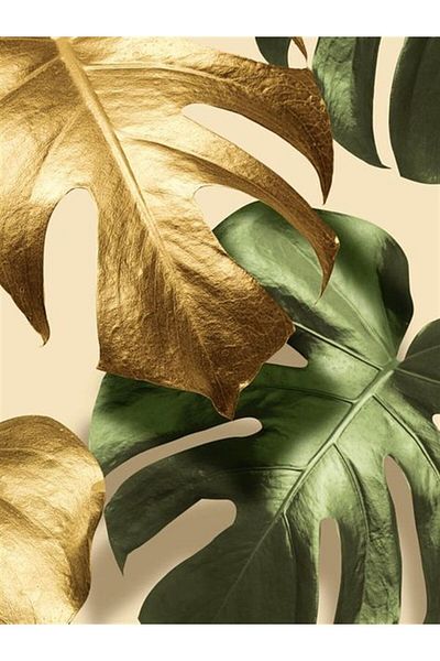 MARCEL SANAT Gold Green Leaf Marcel Art Diamond Mosaic Painting 43x58cm