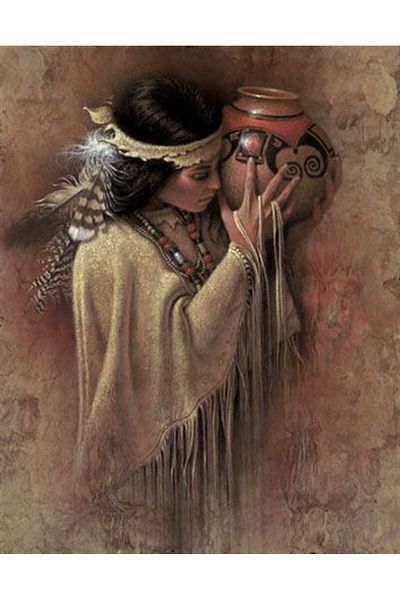 Marcel Kristal Tablo Native American Woman Holding the Test Marcel Art Diamond Mosaic Painting 56x69cm