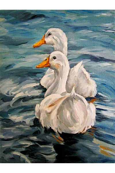 MARCEL SANAT Ducks in Water Diamond Mosaic Painting 46x58 Cm