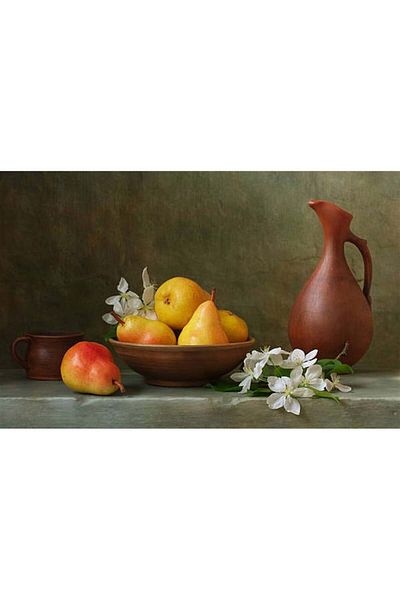 Marcel Kristal Tablo Pixart Art Diamond Mosaic Pear and Flower in Bowl Diamond Painting - Turkey 64*41