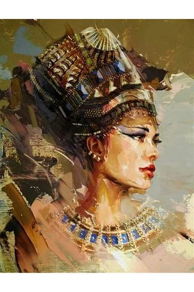 MARCEL SANAT Egyptian Woman Painting with Diamond Mosaic - 48x64cm