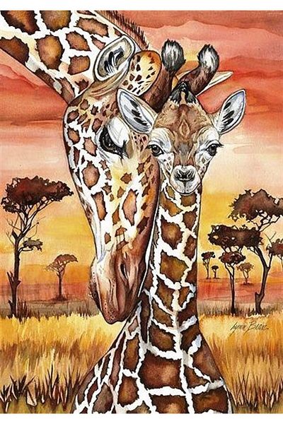 Marcel Kristal Tablo Giraffes Marcel Art Diamond Mosaic Painting 46x64cm