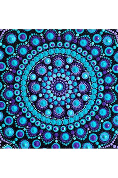 Marcel Kristal Tablo Επιτραπέζιο μωσαϊκό Marcel Art Blue Mandala με διαμάντια - 74x76cm