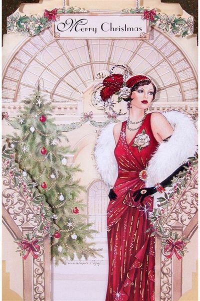 MARCEL SANAT Stylish Woman at Christmas Marcel Art Diamond Mosaic Painting 53x81cm