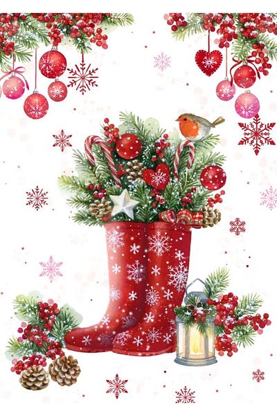 Marcel Kristal Tablo Christmas Boots Diamond Mosaic Painting 46x66 cm