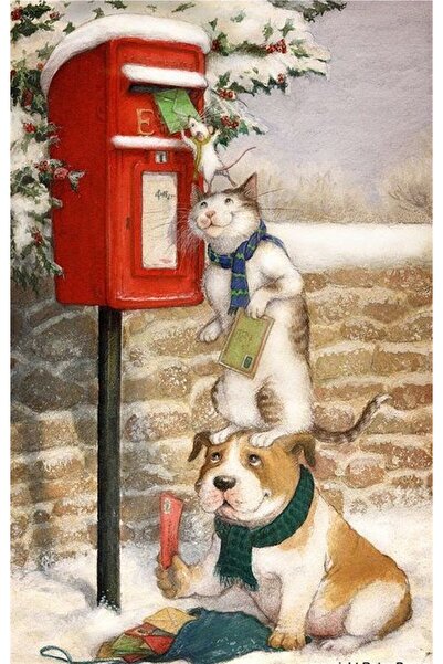 Marcel Kristal Tablo Posta Kutusu Ve Sevimli Dostlar Marcel Sanat Elmas Mozai...