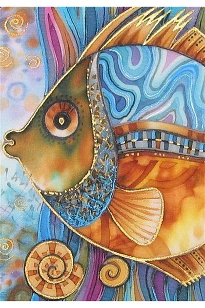 Marcel Kristal Tablo Beautiful Fish Marcel Art Diamond Mosaic Painting 41x58cm
