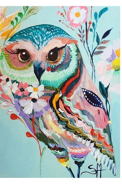 MARCEL SANAT Patterned Owl Diamond Mosaic Painting 36x50 Cm