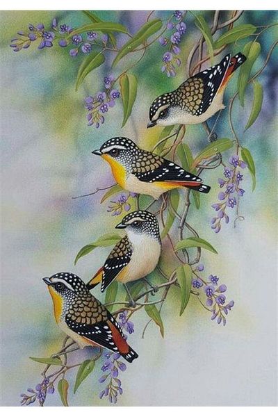 Marcel Kristal Tablo Juniper Birds on Branch Marcel Art Diamond Mosaic Painting 56x81cm