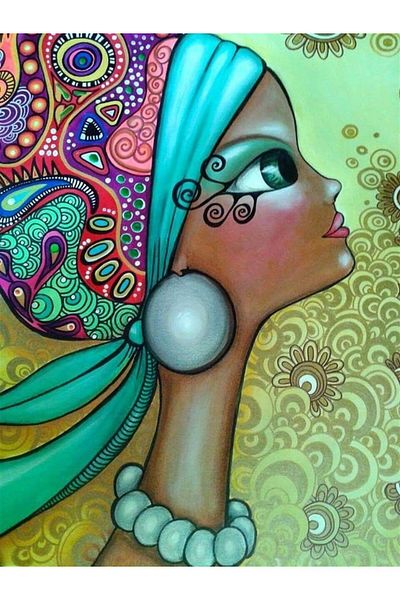 MARCEL SANAT Women's Diamond Mosaic Painting with Embroidered Eyes 41x56cm