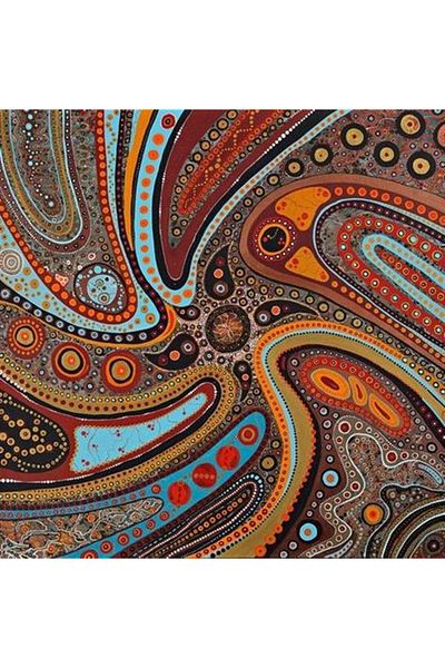 Marcel Kristal Tablo Marcel Patterned Earth Mosaic Painting - Diamond Detailed, 51x51cm