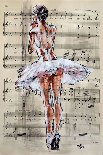 Marcel Kristal Tablo Sheet Music And Ballerina Marcel Art Diamond Mosaic Painting 58x89cm