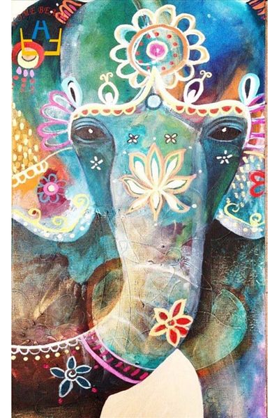 MARCEL SANAT Indian Elephant Diamond Mosaic Painting 30x50 Cm