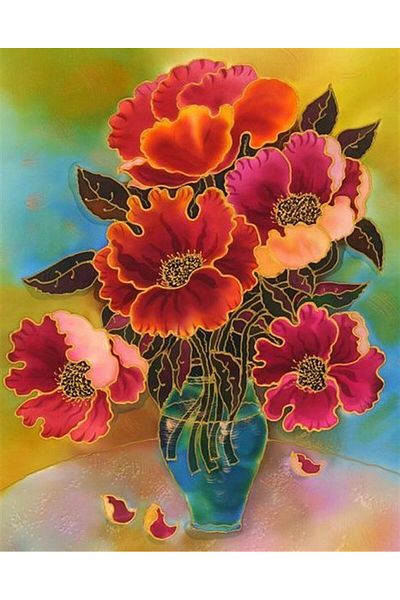 Marcel Kristal Tablo Colorful Flowers Marcel Art Diamond Mosaic Painting 41x51cm