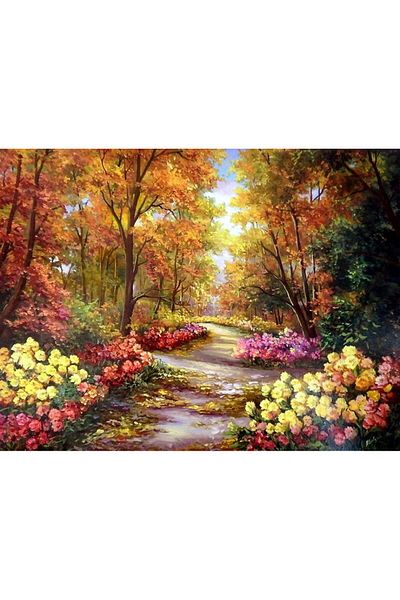 MARCEL SANAT Forest Flowers in Autumn Diamond Mosaic Painting 66x51