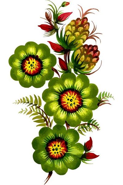 MARCEL SANAT Green Decorative Flower Diamond Mosaic Painting 20x35cm