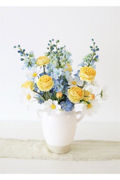 MARCEL SANAT Yellow Roses in White Vase Marcel Art Diamond Mosaic Painting 36x51cm