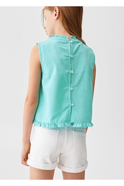 MANGO Kids Nařasená bavlněná halenka