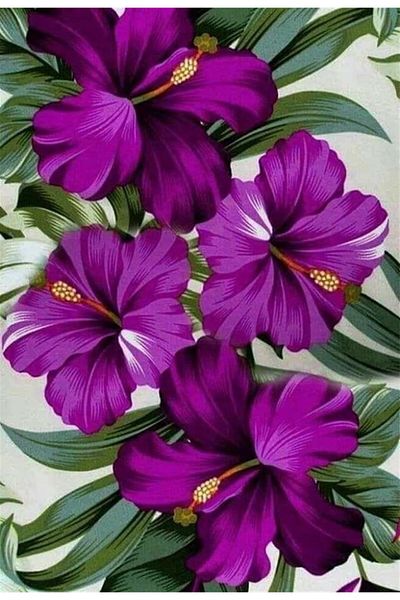MARCEL SANAT Purple Flowers Diamond Mosaic Painting 41x58cm