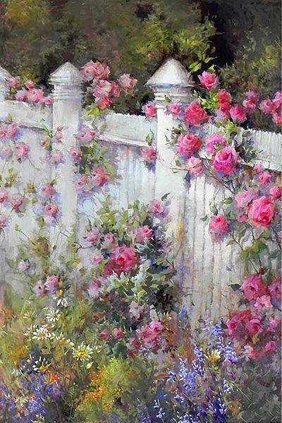MARCEL SANAT Flowers in the Garden Wall Marcel Art Diamond Mosaic Painting 58x86cm