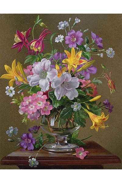 MARCEL SANAT Spring Flowers in Vase Diamond Mosaic Painting 43x53cm