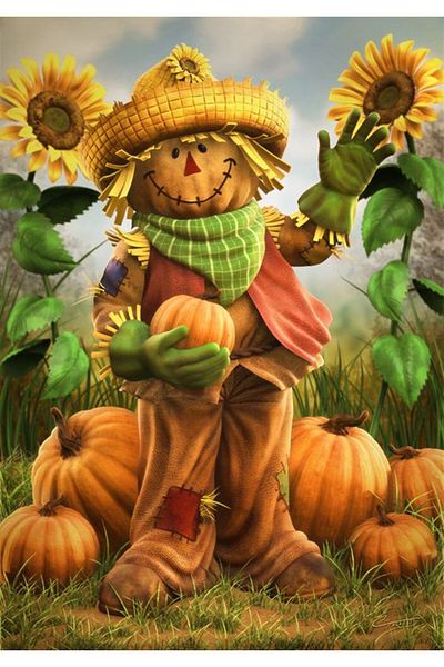 Marcel Kristal Tablo Pumpkin Field Marcel Art Diamond Mosaic Painting 36x51cm