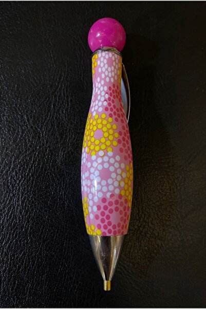 MARCEL SANAT Sarı Pembe Çiçek Puantiyeli Taş Tutma Kalemi Marcel Sanat Elmas ...