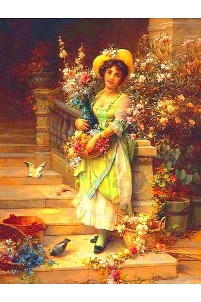 dialands FLOWERS AND GIRL 54X70cm-DM120
