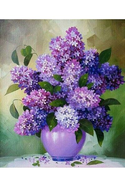 MARCEL SANAT Hyacinths in Purple Vase Diamond Mosaic Painting 50x60cm
