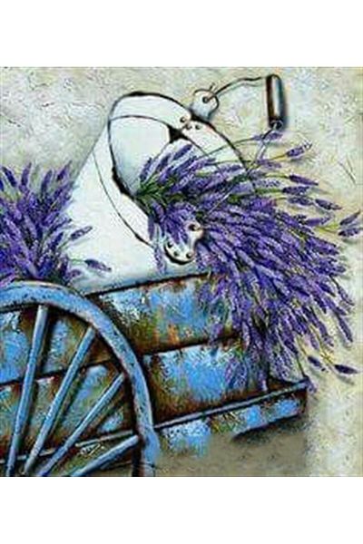 MARCEL SANAT Vintage Lavender Diamond Mosaic Painting 51x56cm