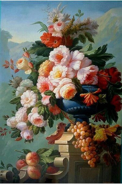 Marcel Kristal Tablo Pink Lovely Flowers Marcel Art Diamond Mosaic Painting 56x81cm