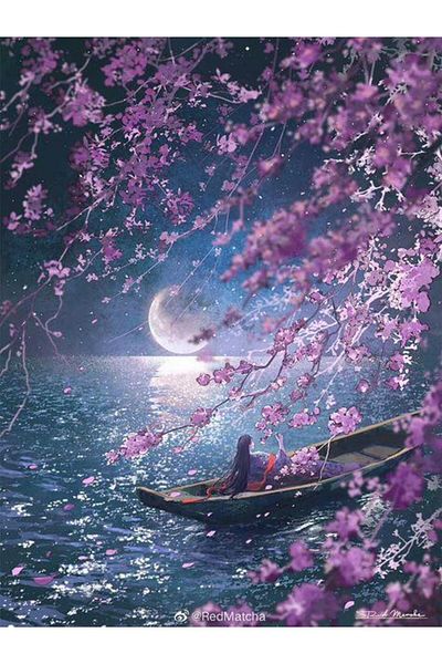 dialands FULL MOON AND BOAT 46X61CM-DM106