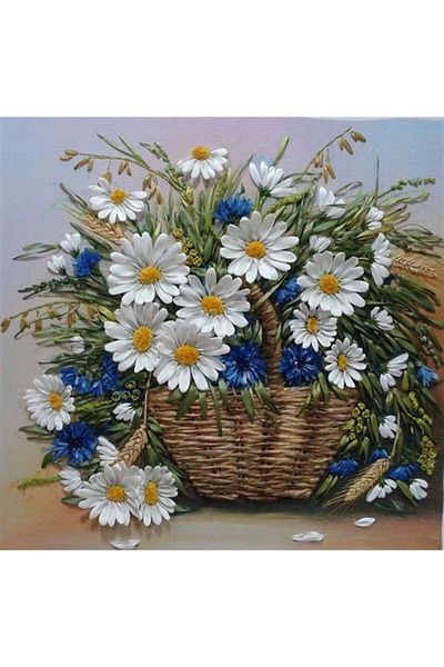 MARCEL SANAT Daisies in the Basket Diamond Mosaic Painting 51x51cm