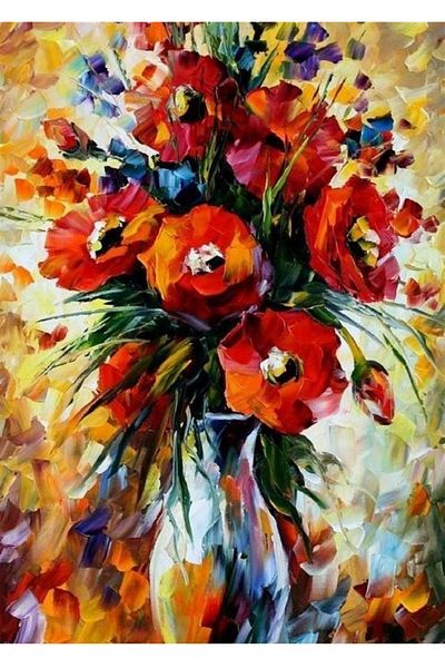 MARCEL SANAT Ferrets in a Vase Diamond Mosaic Painting 40x55cm