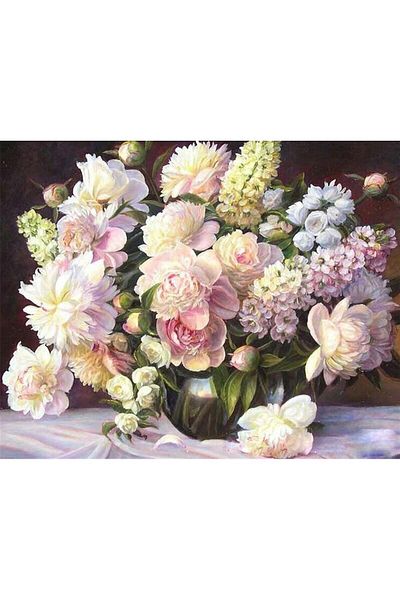 MARCEL SANAT Beautiful Flowers in a Vase Marcel Art Diamond Mosaic Painting 64x51cm