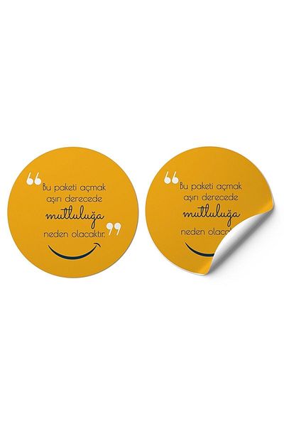 gg gençgirişimci Coated Sticker -Opening This Package Will Cause Extreme Happiness- (4X4 CM) 70 Pieces