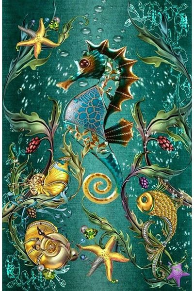 MARCEL SANAT Undersea Creatures Marcel Art Diamond Mosaic Painting 46x69cm