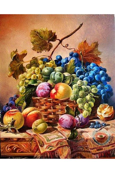 Marcel Kristal Tablo Fruits Diamond Mosaic Painting 46x56cm