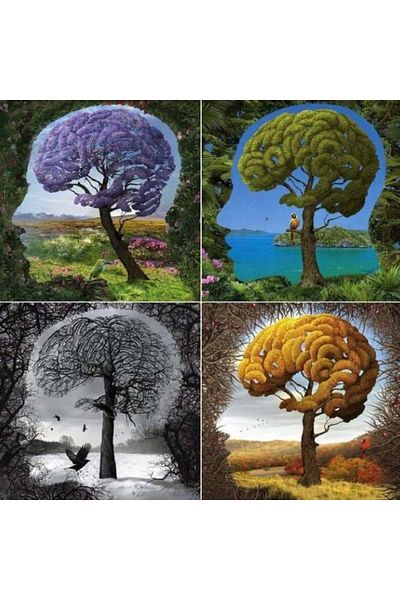 MARCEL SANAT My Mind 4 Seasons Tree Diamond Mosaic Painting 50x50 Cm