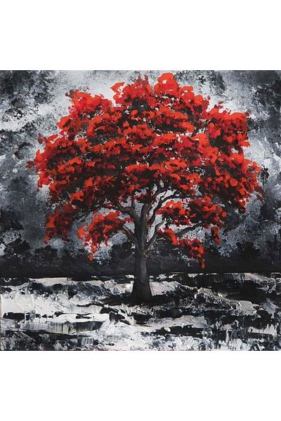 Marcel Kristal Tablo Κόκκινο δέντρο Marcel Art Diamond Μωσαϊκό Πίνακας 66x66cm