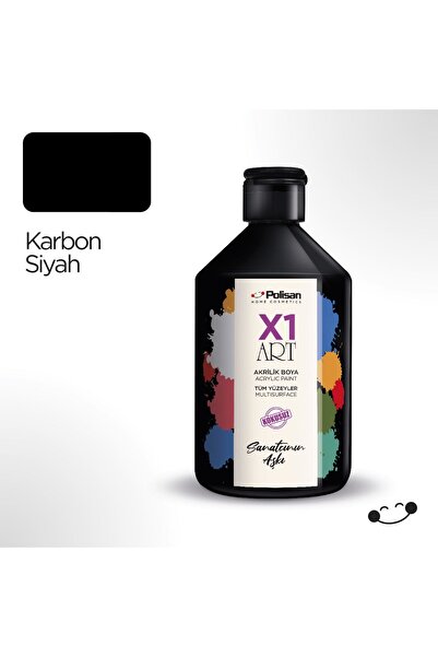 Polisan X1 Art Multisurface Hobi Boyası Karbon Siyah 500 ml