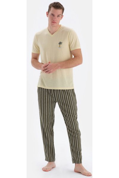 Eros Pijama Ριγέ ανδρικό βαμβακερό κοντομάνικο σετ πιτζάμες