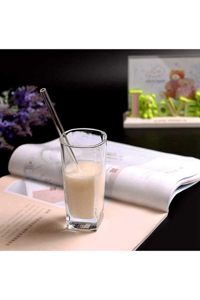 Dalian Home Set of 6 Transparent Glass Straight Straws