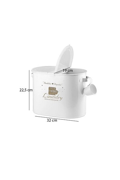 Bestofhome Μεταλλικός θήκης απορρυπαντικού Λευκός 12 Lt Lr0034