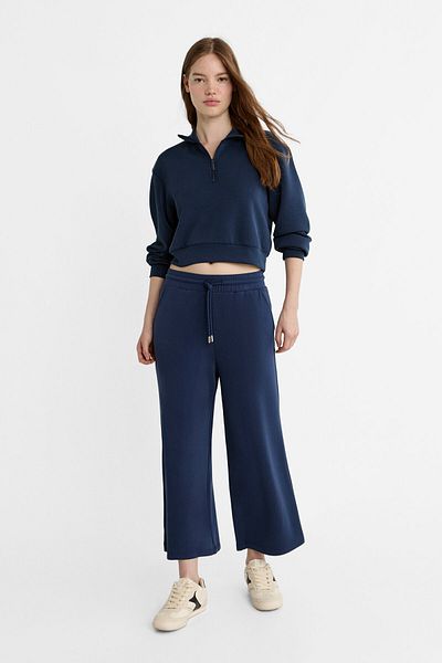 Stradivarius Draped Soft Texture Culotte Pants