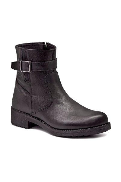 Scooter Αδιάβροχο Δερμάτινο Μαύρο Γυναικείο Μποτάκι Z5293DS