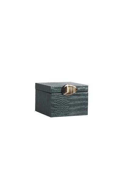 MOENAStudio Moena Studio Decorative Crocodile Pattern Small Size Green Color Faux Leather Box