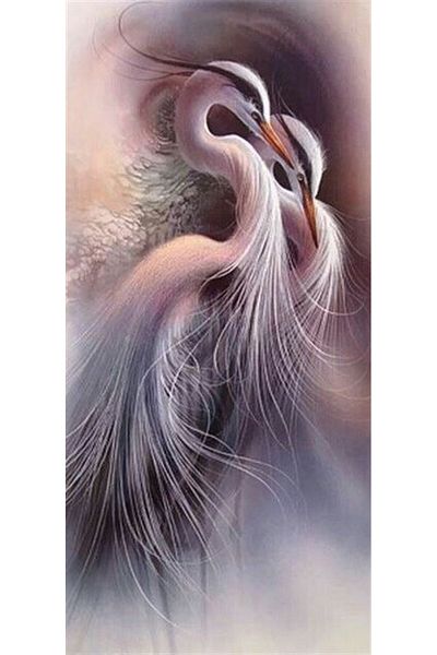 Marcel Kristal Tablo White Birds Marcel Art Diamond Μωσαϊκό Πίνακας 30x66cm