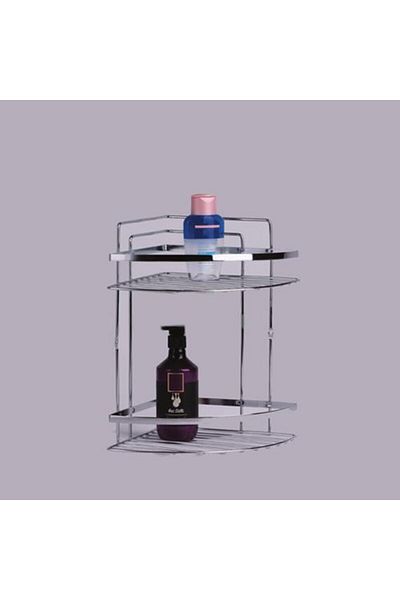 HomeTarz Ράφι χρωμίου με λάμα 2 επιπέδων Organizer μπάνιου Σαμπουάν Ανοξείδωτη